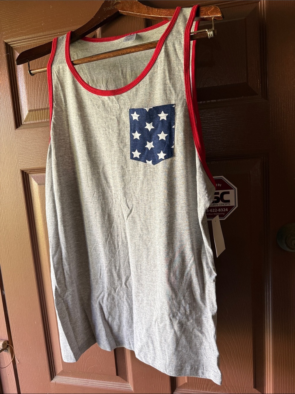 Patriotic Tank Top with Pocket Size L